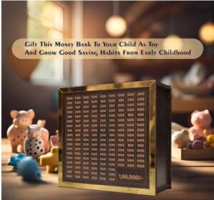 KIDS WOODEN PIGGY BANK